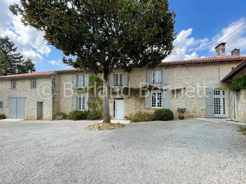 This charming property is situated in a quite hamlet just 10 minutes from the market town of Civray with a wide range of commerce, schools etc. This large house has an incredible 300m2 of living space, oozes character throughout, has many of the trad...