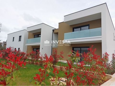 In the immediate vicinity of the city of Poreč, an apartment on the ground floor of a new building of 72 m2 with a garden of approx. 60 m2 is for sale. The apartment is located in a smaller residential building with only 5 residential units.   It con...