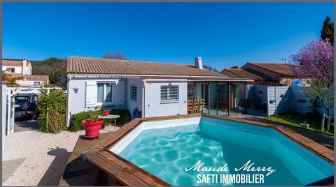 Etat impeccable - villa de plain-pied - 3 chambres - spa 2 places - piscine hors sol et terrasse en bois - garage - terrain de 439 m2