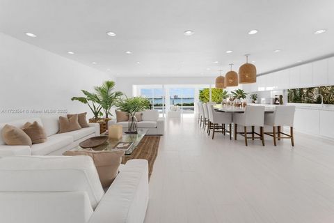 Experience unrivaled panoramic bay views and breathtaking sunsets in Miami Beach's exclusive, guard-gated Normandy Shores. This 4-bedroom, 3.5-bathroom waterfront home spans 3,695 SF, offering unobstructed bayfront views. Sunlit living areas with whi...