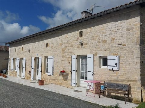Set in a small hamlet in between the towns of Villefagnan and Chef-Boutonne, this beautiful, detached stone 'longère' offers great value for money. It is comprised of an entrance hall, a great-sized lounge-diner , a modern equipped kitchen with break...