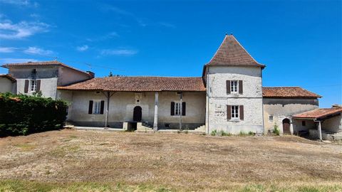 RARE - beautiful 17th century logis to renovate with plenty of CHARACTER and far reaching VIEWS across the Charente countryside. Currently split into three parts the two ends are basically habitable with the central section to renovate completely. Al...