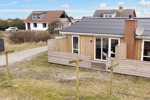 A small holiday home of wood as one half of a semi-detached house. The house is close to sand dunes, the sea and Denmark's first national park of Thy. It is all set up for fishing with an extra freezer, fish cleaning table and a breakwater nearby. Th...