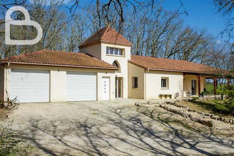 Near Salviac, a lively village with supermarket, various shops and all amenities, this ensemble was built in 2010 in a lovely quiet spot, hidden in the countryside. You enter the main house through a spacious entrance hall with high ceiling. In the l...