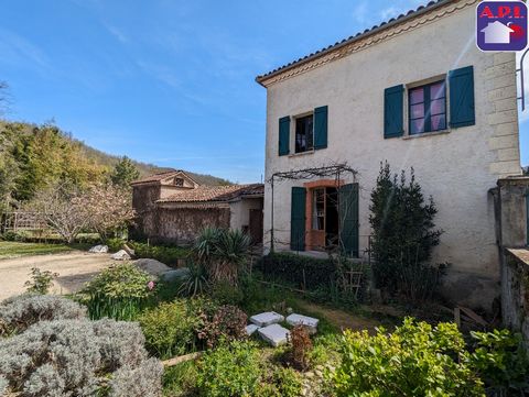 HOUSE OF CHARACTER Commune near Foix, the real estate complex is made up of a beautiful house of type 6 character on a magnificent wooded park of approximately 1200m² (fruit trees, stream, pontoons, summer kitchen, jacuzzi, outbuildings ) and a type ...