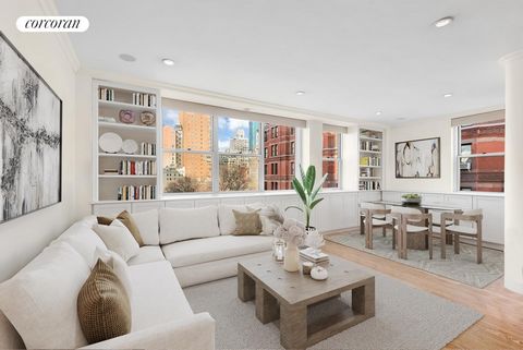 Very rare offering for this flawless combination of the coveted L and K lines. Exceptional corner unit home with full views of Gramercy Park. Currently arranged as a double living room, this apartment can easily be set up as a proper 2-bedroom. World...