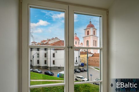 FOR SALE a spacious 3 rooms apartment in old-town of Vilnius just 5 min. walk to Town Hall. With fireplace and adjustable heating! • Very large living-room joined with kitchen • Separate bedroom with private bathroom and all furniture • Work-room / c...