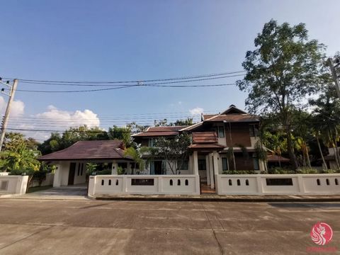 Experience serene living on the outskirts of Chiang Mai in this traditional Lanna style two-storey house. Priced at 17.6M THB, this property features 5 bedrooms, 6 bathrooms, a modern kitchen, and a privateswimming pool. Enjoy the tranquil atmosphere...