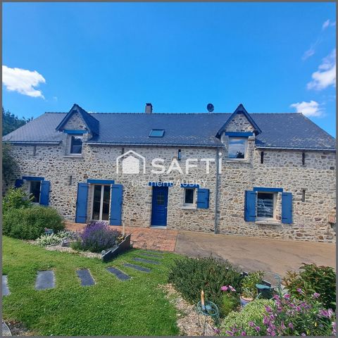 Cette maison en pierres offre des espaces généreux et chaleureux. Au rez-de-chaussée, vous trouverez une cuisine équipée, un salon-salle à manger de plus de 40 m² idéale pour profiter de moments conviviaux autour de la cheminée insert, une chambre sp...