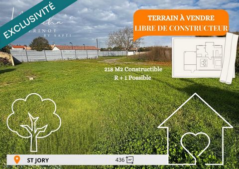 SAINT-JORY – Terrain 436 m² – Libre de Constructeur – Belle Constructibilité R+1