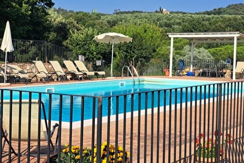 Dit heerlijke appartement met een gedeeld zwembad en een privéterras is ideaal voor vakanties met het gezin. Het bevindt zich op een landgoed met 2 stenen boerderijen. De Crete Senesi leent zich uitstekend voor adembenemende fiets- en wandeltochten e...