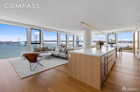 Incredible views and unparalleled luxury from One Steuart! Experience living right on the water in this 3-bedroom, 3-bathroom home with a fabulous private terrace and interiors by Beth Martin of Martin Group SF. This high-floor corner unit features s...