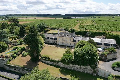 A 17th - 18th century manor house near Saumur and the Loire built on a promontory, the property extends its long façade built of white freestone in the centre of which rises the mansion on one floor and attics. The 13 rooms of this pretty house with ...