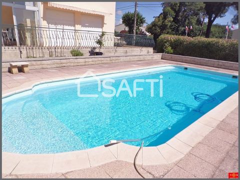 In a village all amenities 10 minutes from Narbonne, family villa facing South East very bright of about 188m² with 5 bedrooms!! On the ground floor, a large entrance serves a kitchen open to living room plus veranda, a large laundry room, a living r...