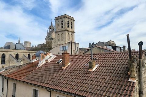 Dieses gemütliche, 20 m² große Studio ist perfekt für zwei Gäste und bietet eine warme und einladende Atmosphäre im Herzen von Avignon. Der Raum liegt im dritten Stock ohne Aufzug und verfügt über einen hellen Wohnbereich mit einem bequemen Schlafsof...