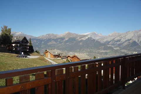 This cozy 50 m² apartment in Veysonnaz offers stunning valley and mountain views, comfortably accommodating up to 8 guests. The bright living room features a decorative fireplace and a sofa bed, perfect for unwinding after a day of outdoor activities...