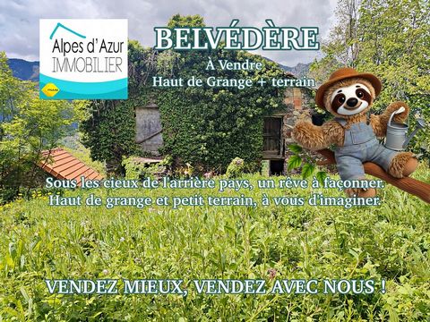 In the center of the village of Belvedere, pretty Eagle's Nest nestled in the heart of the Vésubie, is offered to you exclusively this part of barn of 24 m2, for residential use, on 2 floors, to be rehabilitated. This top of the Barn benefits from a ...