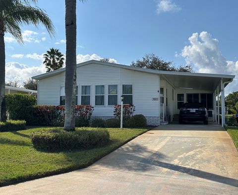 Very Spacious 2/2 home on large lot close to the pool and clubhouse! Furnished! Park Place is a nice 55 plus, pet friendly in Sebastian along the Indian River on Florida's Treasure Coast. Lot rent $954 monthly. Owner states additional 500 ft room add...