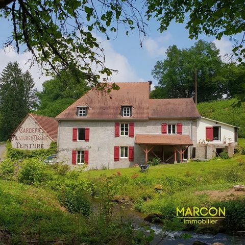 MARCON IMMOBILIER - CREUSE EN LIMOUSIN - REF 87924 - LA SOUTERRAINE SECTOR - MARCON Immobilier offers you this exceptional property. Nestled in a small quiet bucolic valley 5 minutes from all amenities, this former mill (on 1.4 hectares with reach, s...