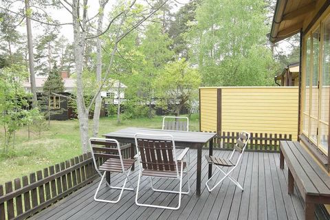 This lovely little holiday home is situated on Oknö, between Kalmar and Västervik. The cottage is open-plan and features a small kitchen area with the basic amenities, and a living room with an open fireplace and a TV with parabole channels. The bedr...