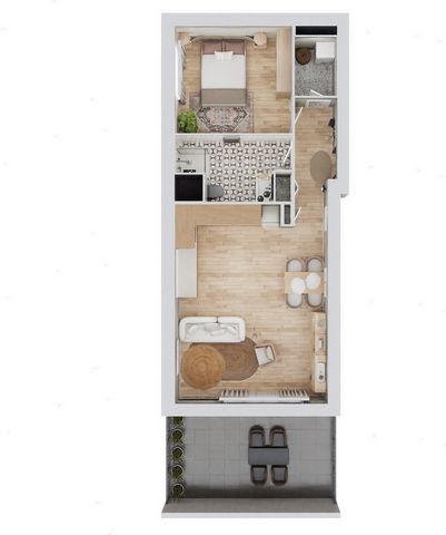 Ce bel appartement de 54.92 situé au 1er étage d'un bâtiment de trois appartements bénéficie d'une vue exceptionnelle sur les montagnes environnantes. Il est composé aujourd'hui d'une pièce à vivre donnant sur une terrasse de 16.17 m2 exposée sud-oue...