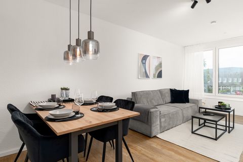 Welcome to our modern and comfortable apartment at Kaiserstraße 19 in Gütersloh! Equipment features: High-speed WLAN: Use our powerful WLAN, based on a 300,000 line, ideal for home office and streaming. Fully equipped kitchen: Modern kitchen with cof...