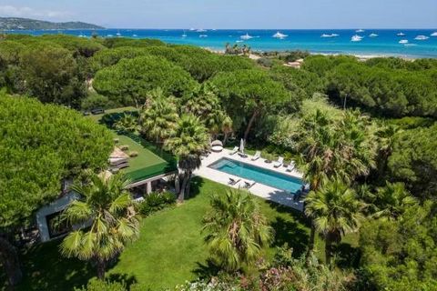 Villa of 540 m2 - Land of 3000 m2 - 5 bedrooms - 5 bathrooms - 2 staff bedrooms Gorgeous villa located a few minutes walk from the Pampelonne's beaches by a private road. On the main level : entrance leads to a living room, dining room and kitchen, 1...