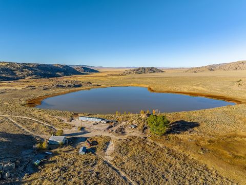 The Jamerman Ranch is located about five miles north of Jeffrey City, Wyoming just north of the Sweetwater river. The ranch has been a small cattle operation, that represents the way ranching life was in the past. The property is split in two parcels...