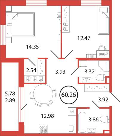 Продается 2-комн. квартира, площадью 60.26 м2 малоэтажной в 10 мин. транспортом от м. Девяткино. Возможен вариант покупки с использованием ипотечных средств, есть рассрочка, возможна покупка с использованием материнского капитала, есть военная ипотек...