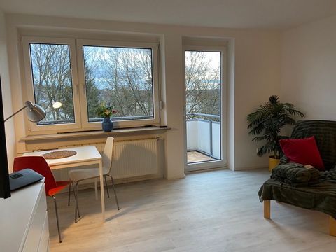 Beautiful and modernly furnished 2-room top floor apartment with a south-facing balcony and a view of the countryside. Close to the city center but still quiet. The balcony is ideal for sunny days and has an awning that can be extended. Shopping oppo...
