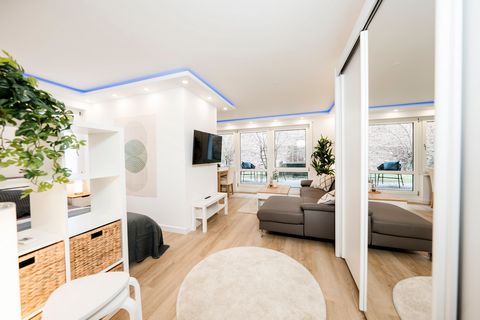 The apartment is on the ground floor and has a spacious terrace with a step-free transition into the garden. The apartment is completely furnished with new furniture. The kitchen is fully equipped: toaster, coffee maker, kettle and a complete set of ...