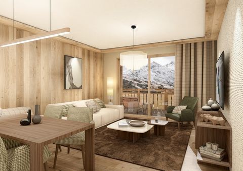 Discover Orso, nestled on the snowfront at the foot of the Moretta Blanche slope in La Tania. Discover our superb two-room apartment with cabin, perfectly combining comfort and elegance, comprising a living room with fitted kitchen, en-suite bedroom,...