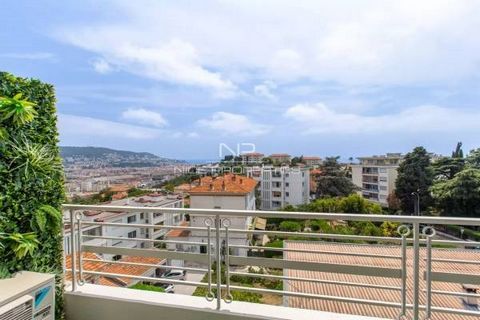 NICE CIMIEZ : On a high floor of a modern gated residence, superb renovated 3 bedroom apartment of 77.05 m² with two beautiful balconies, offering quality appointments. A living room, an equipped open plan kitchen, three bedrooms, two shower rooms, t...
