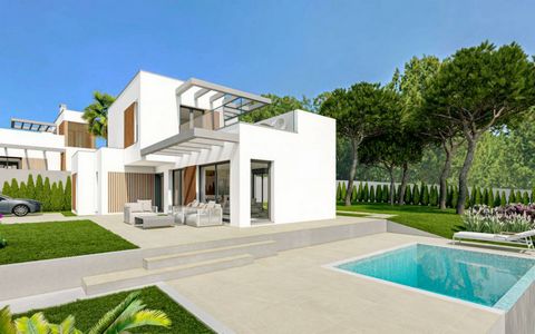 Villas in Sierra Cortina, Finestrat, Costa Blanca The layout of each house on its plot is chosen to achieve the greatest garden space and comfort, in addition to serving as a barrier with the street, guaranteeing privacy. Each house has 3 bedrooms an...