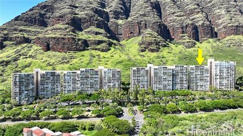 Discover serenity in this charming 1 bedroom, 1 bathroom unit with tree top and partial ocean views in beautiful Makaha Valley. This special unit features 680 sq ft of interior space plus a 60 sq ft lanai to view the tranquil surroundings. Convenient...