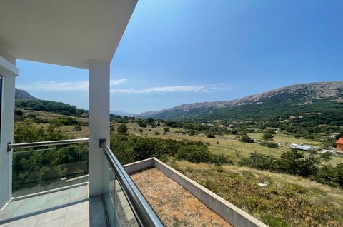The island of Krk, Baška, wider area, new semi-detached villa surface area of 70.26 m2 for sale, on the edge of the green zone, with a garden area of 170 m2 and a view of the surrounding hills and greenery, in a quiet location, 3000 m from the beach ...