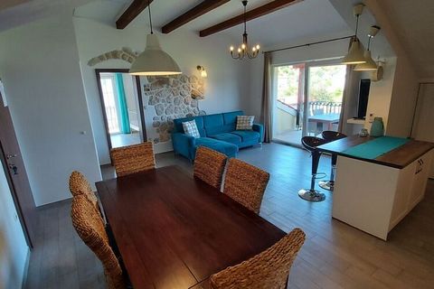 Visit us on Rab in our penthouse of 100m2, which takes up the entire attic. We can accommodate up to 5 holidaymakers in 2 bedrooms, 1 living room and 2 bathrooms. Offer of the object: Apartment Batistic 1/2+1/2+1 additional bed Air-conditioned, moder...