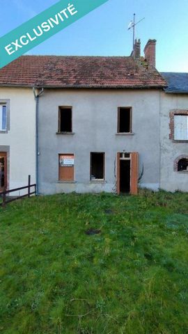 n a small quiet village, house with land. Well to be restored, ground floor, kitchen 20.4m2/living room 11.5m2, shower room with toilet 5.4m2. Upstairs 2 bedrooms of 19 and 14m2. Land to the front and rear of the dwelling 