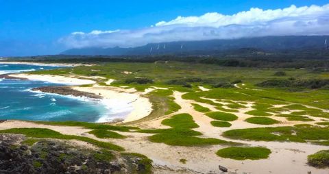 Havsnära areal på Oahus norra kust! En sällsynt möjlighet att äga över 170 hektar mark som frontar cirka 1/2 mil av havet. Detta är en av de största kustpromenaderna som finns på Hawaii. Det ligger intill Turtle Bay Resort och två mästerskapsgolfbano...