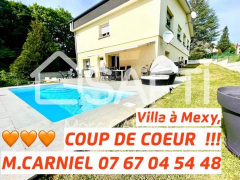 ARE YOU LOOKING FOR A SUPERB 192m2 VILLA (1970, on 2 levels) in MEXY, in a peaceful setting in a 960m2 GREEN AREA near the woods, beautifully FITTED & RENOVATED, and 8 minutes from the Belgian and Luxembourg borders? Would you like EVEN MORE: a HEATE...