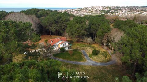 C'est au bout d'un chemin boisé de Bidart, que cette maison typique du Pays Basque a été construite dans les années 70 par ses actuels propriétaires. A seulement 2km des plages et nichée dans l'intimité de la nature, elle offre un incroyable potentie...