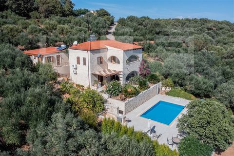 This is a stone villa for sale in Kolymbari, Chania, Crete, located in the village of Vouves. The total living space of the villa is 205 m2, sitting on a 4941 m2 private plot, offering 5 bedrooms and 2 bathrooms plus 2 WCs. The interior design is ado...