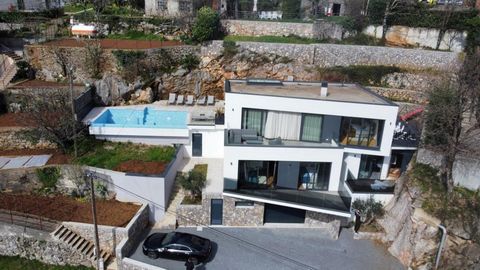 Modern irrational villa in Bregi, Opatija! Fabulous sea views are opening from the villa, they are worth buying your ticket from Glasgow to Croatia! Total area is 255 sq.m. Land plot is 603 sq.m. Villa consists of a basement, ground floor and first f...