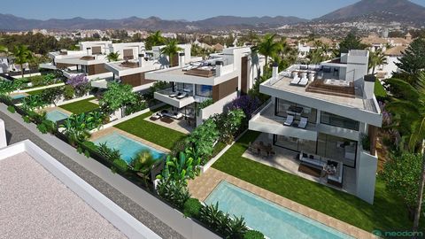 Un projet unique composé uniquement de villas situées dans l’un des quartiers résidentiels les plus exclusifs d’Espagne, à seulement 300 mètres de la plage. Le complexe se compose de villas de trois étages avec 4 chambres et 6 salles de bains, avec u...