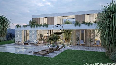 NEW EXCLUSIVE LS PROPERTIES - 1.5 km from the village and port of CARQUEIRANNE, Magnificent Californian style villa project, to be built on flat land, within a secure, intimate development made up of 10 exceptional villas (RE 2020), offering a view o...