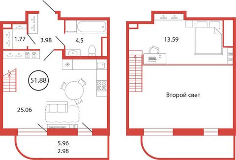 Продается двухуровневая лофт-квартира в жилищном комплексе «Энфилд»(корпус Дом 22 секция 2) . Общая площадь 51.88 кв. м, площадь комнат 25.06 кв. м, 13.59 кв.м. совмещеный санузел. Квартира расположена на 1 этаже 12 этажного дома. Корпус сдан. Соврем...