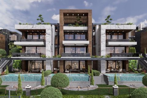 This luxurious development is located in one of the most scenic areas of Alanya's Kargicak region, offering unparalleled views of the sea and mountains. The complex spans 15,378 m2 and consists of 13 blocks, each featuring 3 villas. Seven blocks prov...