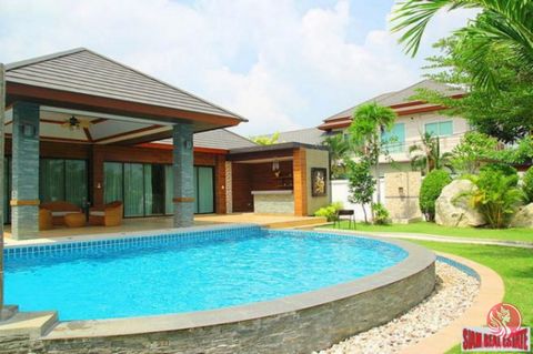 Brand new Single storey detached villa with modern style houses and a fusion of modern European interior designs with big private swimming pool in Piam Mongkol village at Huay Yai. There are 4 bedrooms and 4 bathrooms. The house is 320 sqm. and the l...