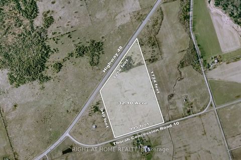 If you're looking for a paradise farm land in the northern Greater Toronto Area, consider this beautiful 32.10-acre flat, high land located at the intersection of Highway 48 and Concession 10 Rd. The property features rich loam soil, RU zoning, and i...