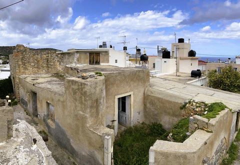 A simple old stone house for complete renovation located on a small lane in the traditional village of Milatos, East Crete. The property has earth floors and concrete roof, with 5 rooms on the ground floor and a further room on the upper level. Water...